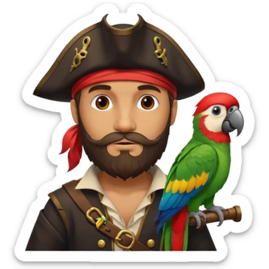 pirate and parrotپرنیس sticker