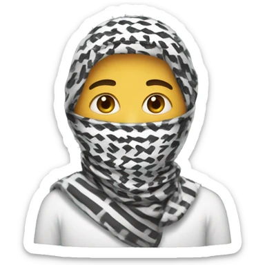 Me wearing keffiyeh sticker