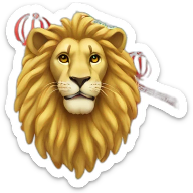 Lion and sun Iran flag  sticker