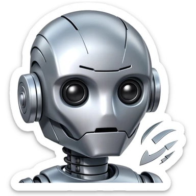 A robot experiencing its first heartbreak over a deleted file. sticker