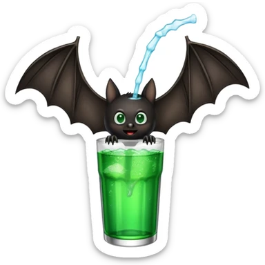 black bat drinkig sprite sticker