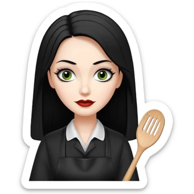 morticia addams hairdresser sticker