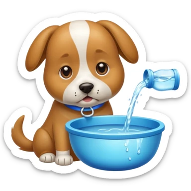 Dog, water bowl sticker