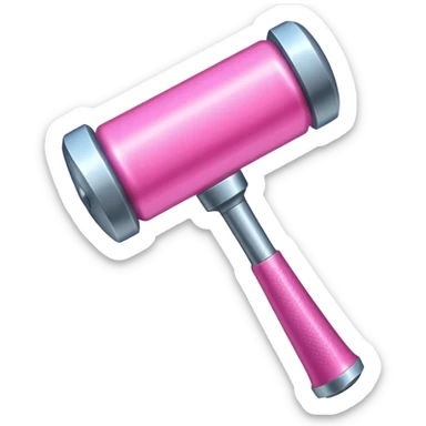 Pink big party hammer sticker