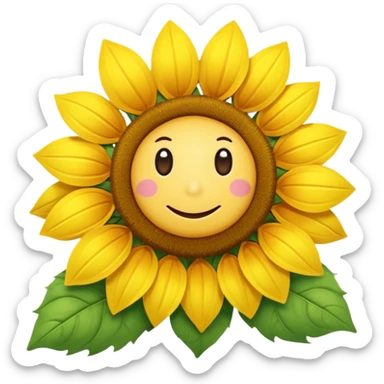 Plush sunflower sticker