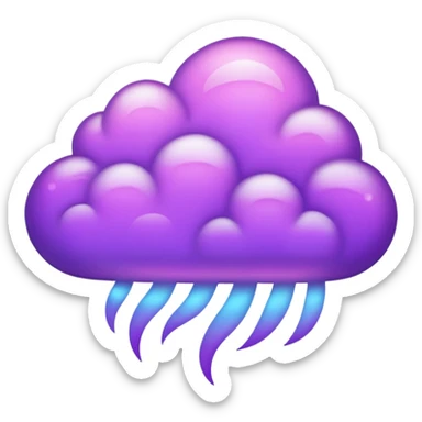 A glowing purple cloud with subtle sparkles around it. sticker