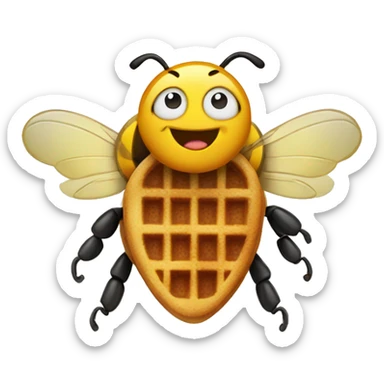 Bee with a waffle sticker