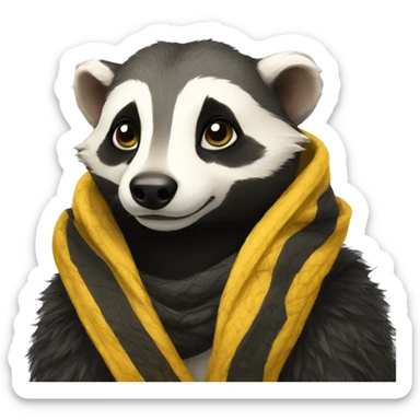 Hufflepuff badger with scarf sticker