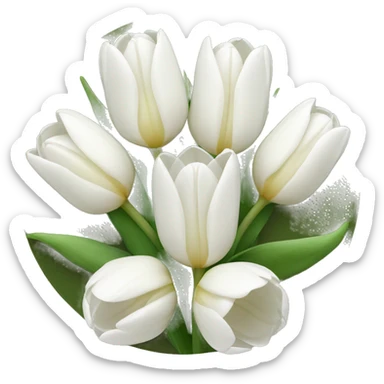 white tulip bouquet  sticker