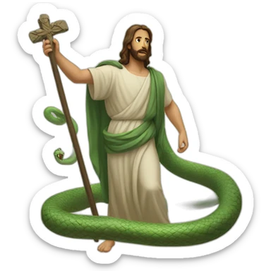 Jesus defeats the serpent sticker