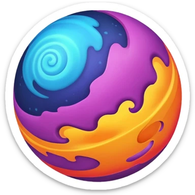 sphere globe planet, surface covered with gas sticker