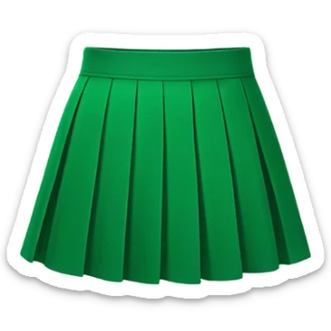  green pleated mini skirt, isolated sticker
