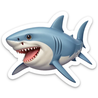 shark with a man on the side with tongue sticking out  sticker