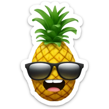 Upside down pineapple wearing sunglasses sticker