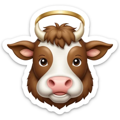 holy cow with a halo sticker