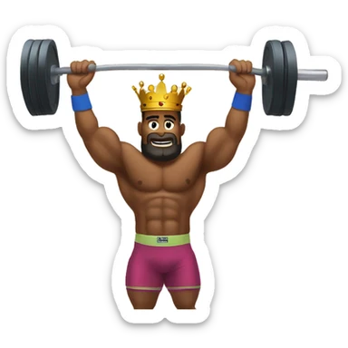 King practicing Crossfit on a gym sticker