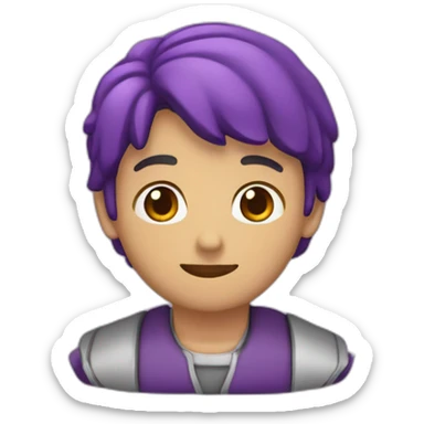 Hongo enamorado de color morado sticker