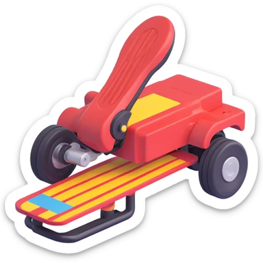 A simple 2D emoji-style illustration of a right foot pressing down on a car gas pedal. The pedal is labeled with “GO” and motion lines show acceleration. Bright, clean cartoon style with clear shapes and bold colors. sticker