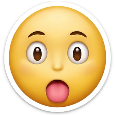 Round yellow emoji face with a bored expression, downturned mouth and tongue poking out sticker