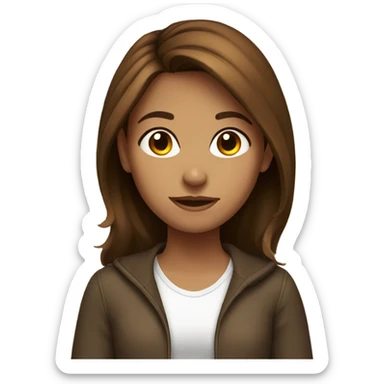 brown haired girl indoors sticker