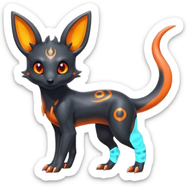  Shiny Gloomy Dark Spooky Umbreon-Salandit (full body) sticker