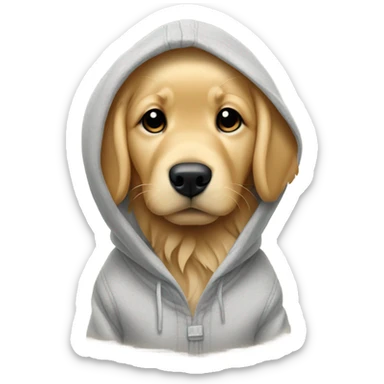 Golden retriever puppy wearing hoodie  sticker