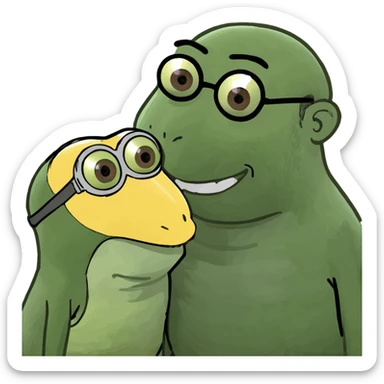 A minion kissing a monkey sticker