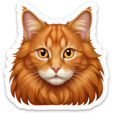 orange tabby maine coon cat with fluffy mane sticker