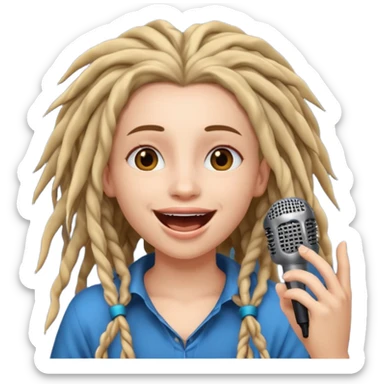 iamgen de chica con rastas cantando sticker