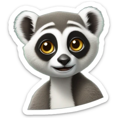 Lemur cola anillada sticker