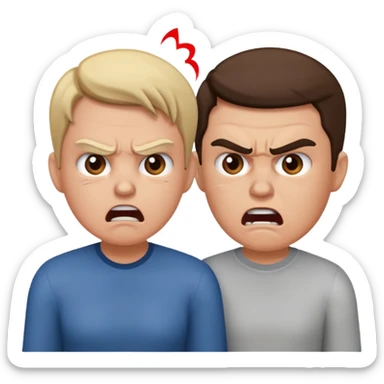 A couple getting divorced and arguing sticker