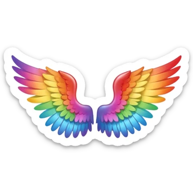 Simple tiny rainbow angel wings. Simple cute small left and right rainbow angel wings. Only wings. sticker