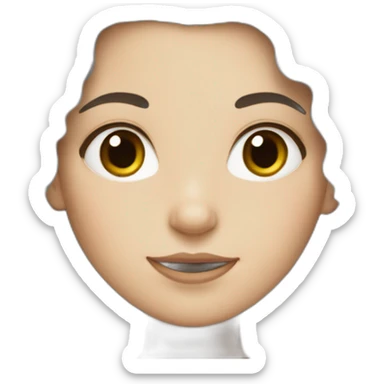 White girl with frizzy long black hair sticker