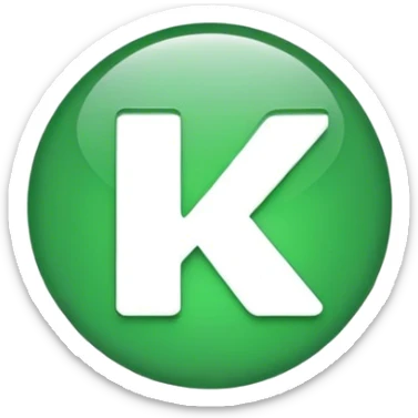 “K” on a green circle  sticker