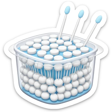 A bunch of Cotton swabs in container  sticker