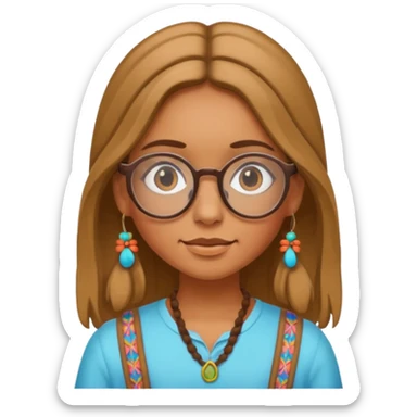 girl Hippie with glasses sticker