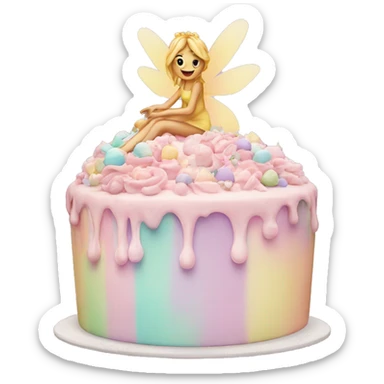 Fairy pastel cake sticker