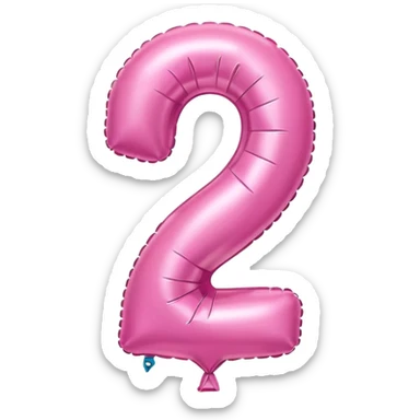 Pink balloon number 2 sticker