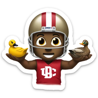 Brutus buckeye holding up ducks sticker