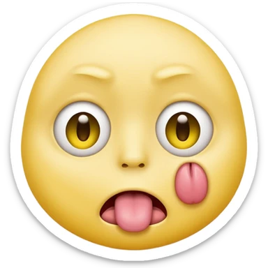 sad yellow face with tongue sticking out sticker