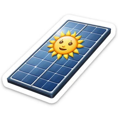 rectangualar solar panel with sun in background mainly using the color #4fd1d9 for the panel itself sticker