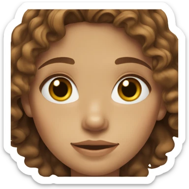 Girl with wavy brown hair, light skin and freckles, and blue-green eyes sticker