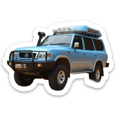 4WD baby blue Nissan patrol gq  sticker