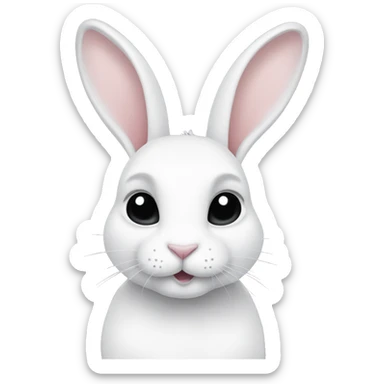 White rabbit with black ears and black eyeliner sticker