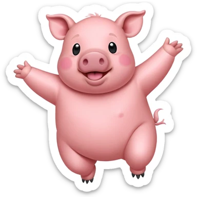 Cerdito Papá volando  sticker