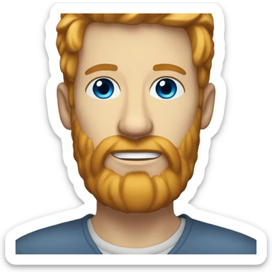 Blonde man with ginger & brown beard, and blue eyes sticker