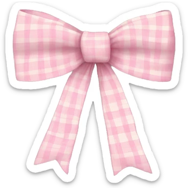 Little light pink checkered bow with thin fabric  sticker