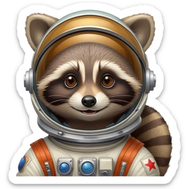 soviet cosmonaut raccoon sticker