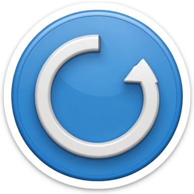 Circulo azul con una flechita adentro de color blanco sticker