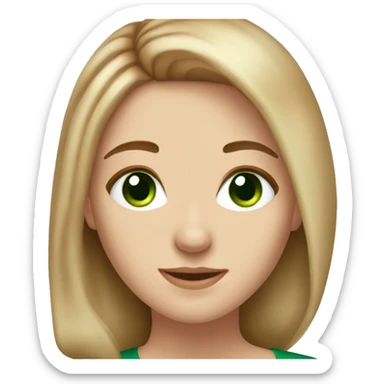 Beautiful white girl with light brown hair and vibrant deep green eyes sticker